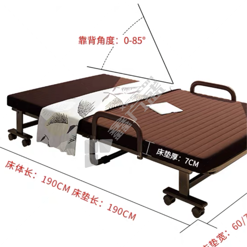康眠高端软垫可移动折叠床 折叠软垫可移动折叠床 棕