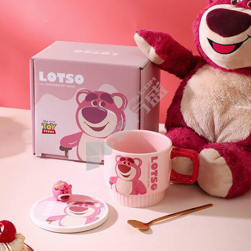 旭业 草莓熊系列陶瓷茶杯礼盒套装 400ML 粉色