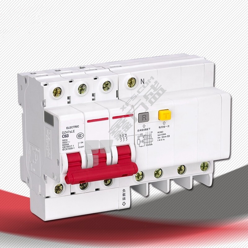 SROCHN 漏电保护器3P+N家用三相四线380V断路器 16A