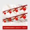 彩艺 新年春节装饰拉旗 酒红色新春快乐波浪旗9条( 总长约24米)+灯笼30个