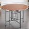 顺起 商用食堂圆桌 深木纹 1.8米桌面+桌架