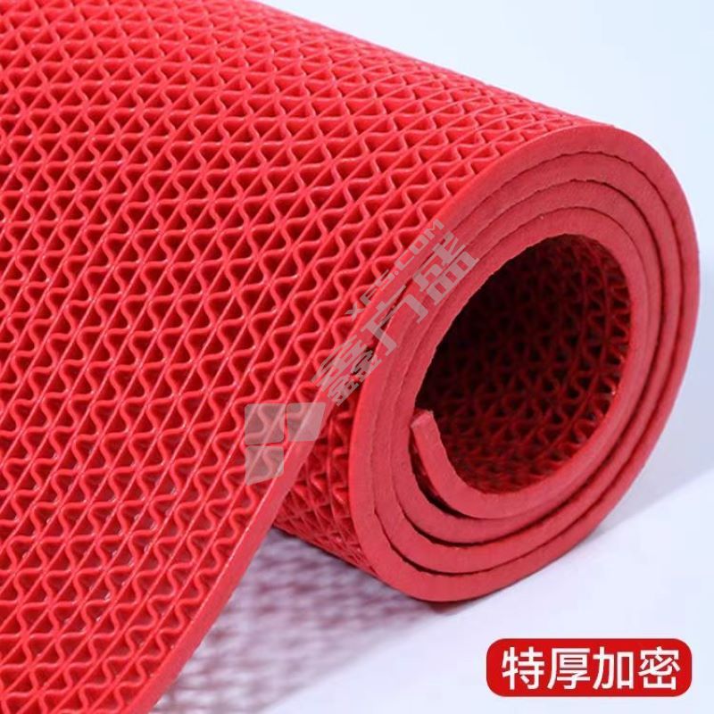 安赛瑞 防滑加厚PVC垫镂空地垫防滑垫 1.8米*1米 红色