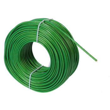 俱威 PVC包塑钢丝绳 8mm 20公斤 150米 绿色