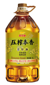 金龙鱼 菜籽油 压榨本香菜籽油5L 整箱起发一箱四桶