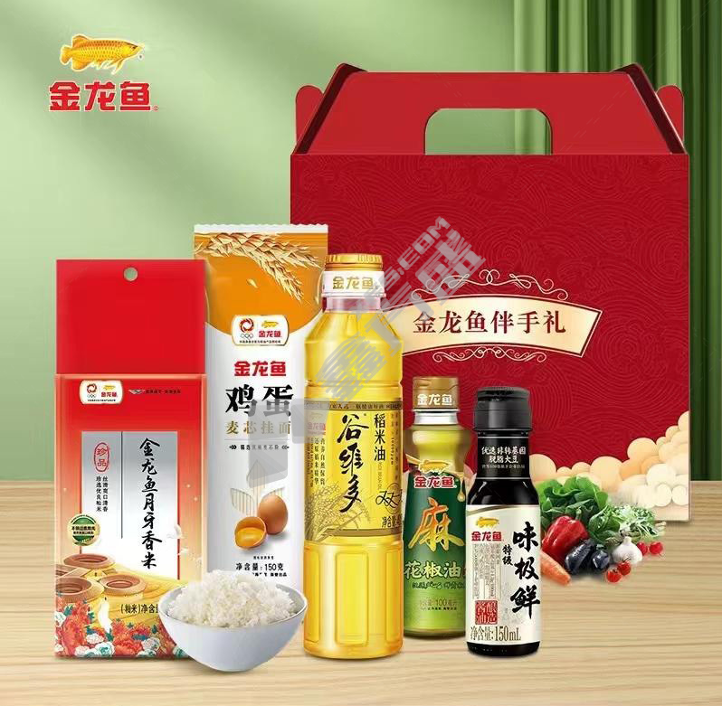 金龙鱼礼盒 稻田油+米+面+酱油+花椒油100ml