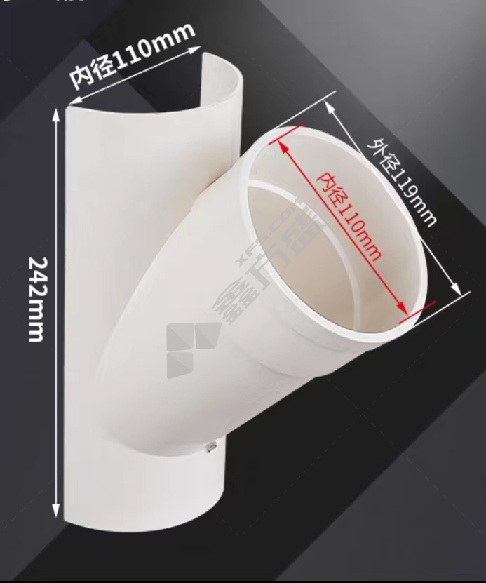 剑力 PVC开口斜三通 110*110 (单位:个)-融创集采商城