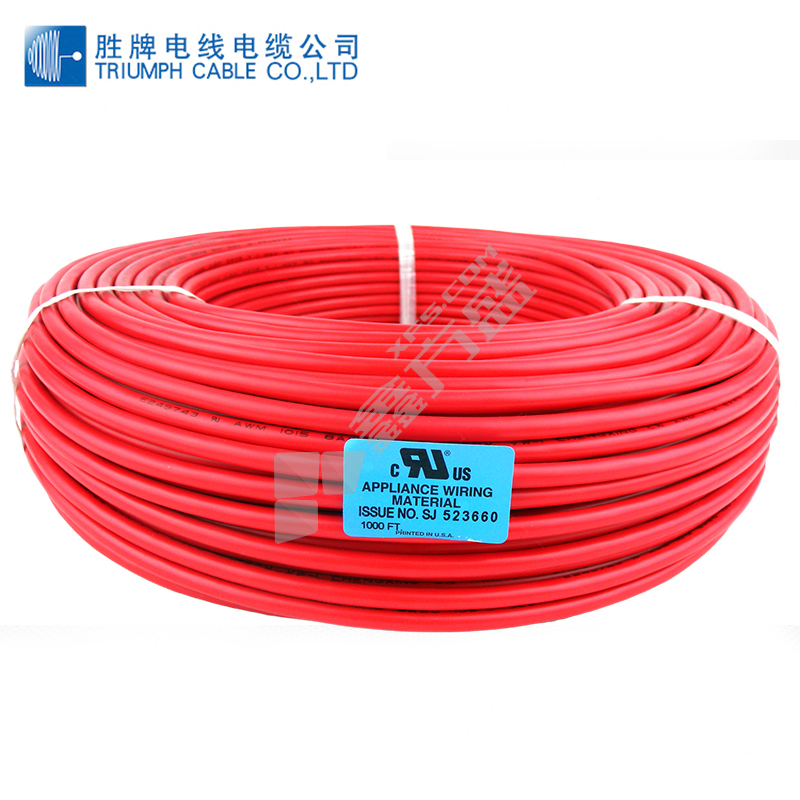 胜牌 三相线缆 UL1015-18A,34/0.178TS,红，610米/卷 红