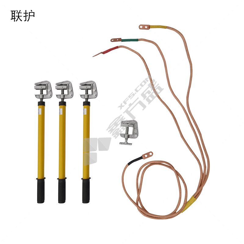 联户电力 接地线套装. 110KV线3*5+5米35平平口螺旋棒2节2米长3根夹1套.