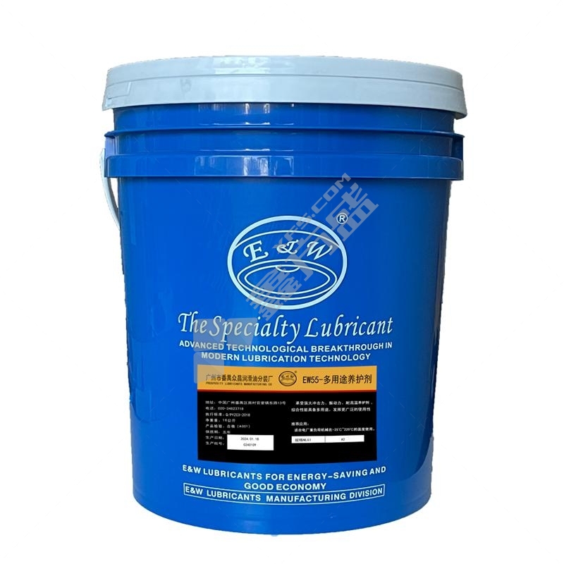 E&W 多用途养护剂. EW55,蓝色，水淋流失量4%；蒸发量0.8%；压力降0.05/kPa 16kg/桶.