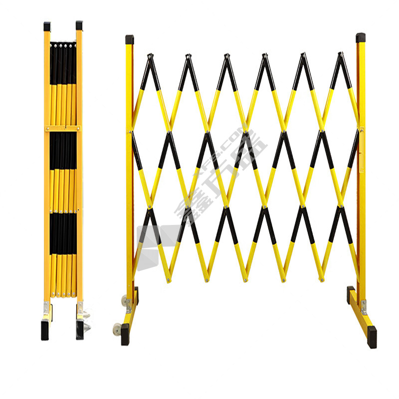 豹赞 玻璃钢伸缩围栏 BZ083-1.2*6m，黄黑款