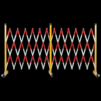 豹赞 玻璃钢伸缩围栏 BZ077-1.2*5m，红白款