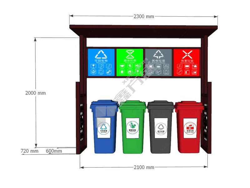剑力 智能分类垃圾亭 2000*2100*600 (单位：套)