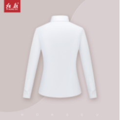 红都 成衣免熨烫女长袖衬衫 155/34#-175/43#/白色/纯棉