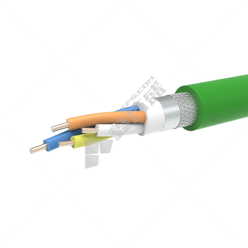 兆龙 ZL5201016工业以太网PVC屏蔽百兆网线 PROFINET TYPE A 4x22AWG/1 1根装 50米/根 绿色