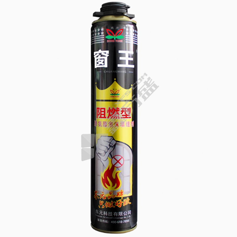 窗王 发泡胶阻燃防火泡沫填缝剂 750ml 900g B2级 膨胀50-60倍 固化后耐温-35℃-+90℃带喷嘴