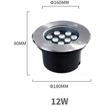 LED地埋灯. AD-DMDP180-12W暖光 接低压电24V，18×9cm，开孔16cm.