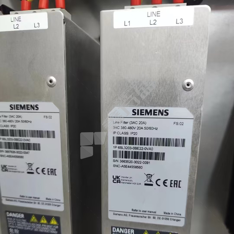 SIEMENS 西门子滤波器 1P 6SL3203-0BE22-OVAO