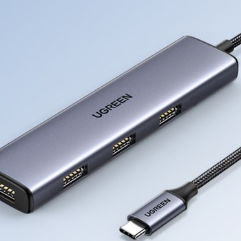 绿联Type-C扩展坞 USB-C转HDMI转换器 4K60Hz分线器HUB投屏千兆有线网卡接头