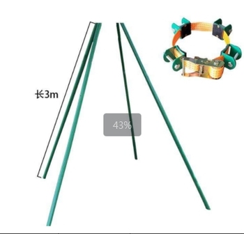 剑力 紧带式树木支撑架 支撑杆×4+铁套杯×4+紧带×1 绿色钢管48管*3m/1.5mm