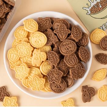 国产优品 儿童节蛋糕装饰爱心饼干摆件烘焙甜品 138g+138g/爱心小熊可可味+牛奶味