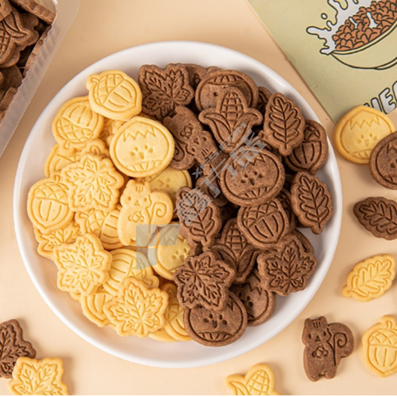 国产优品 儿童节蛋糕装饰爱心饼干摆件烘焙甜品 138g+138g/爱心小熊可可味+牛奶味