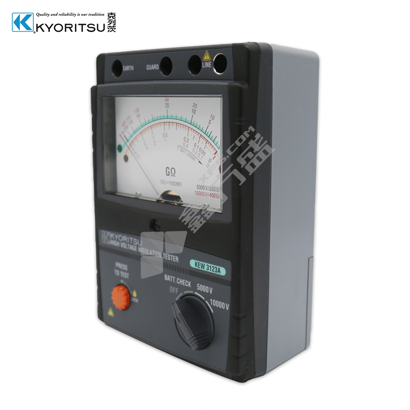 高壓兆歐表. KEW3123A 模擬式高壓絕緣電阻計,5000V、10000V.