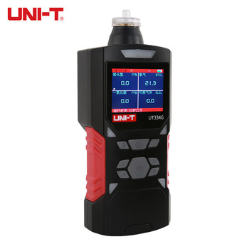 泵吸式四合一气体检测仪. UT334G+ 检测气体：氧气、一氧化碳、硫化氢、可燃气体，测量范围：氧气0-30%VOL，一氧化碳0-1000PPM，硫化氢0-100PPM，可燃气体0-100%LEL；具有测量曲线周期显示，DD.