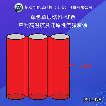 高温纳米陶瓷涂层. RSI-J25 单色单层结构（红色，应对高温硫及还原性气氛腐蚀）.