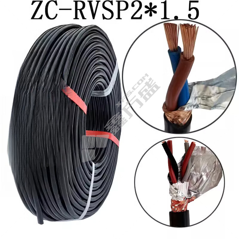 江南 江南 350M 线缆 ZC-RVSP/300/500V/2*1.5平方/黑色