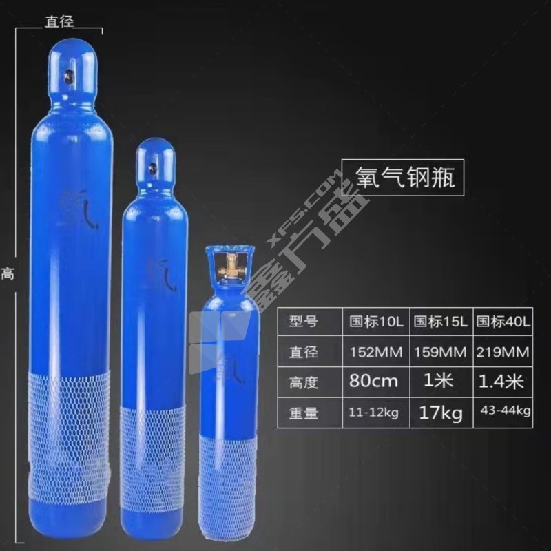 铠珞 小型工业氧气罐 国标40升氧气瓶空瓶+合格证