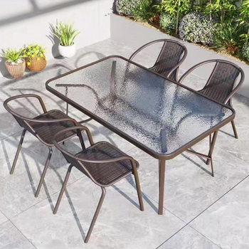 户外餐桌 80cm/咖色