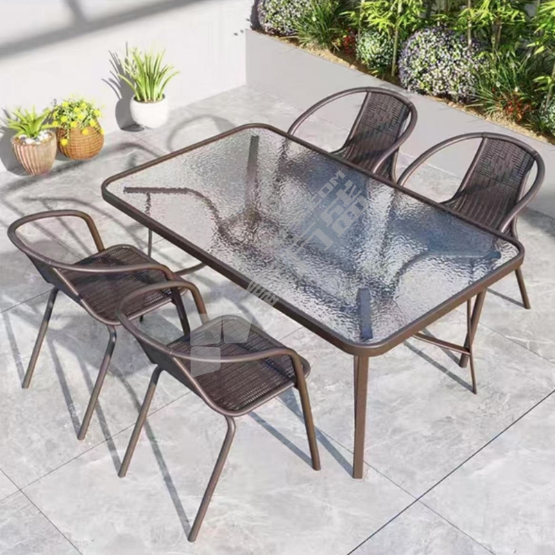 户外餐桌 80cm/咖色