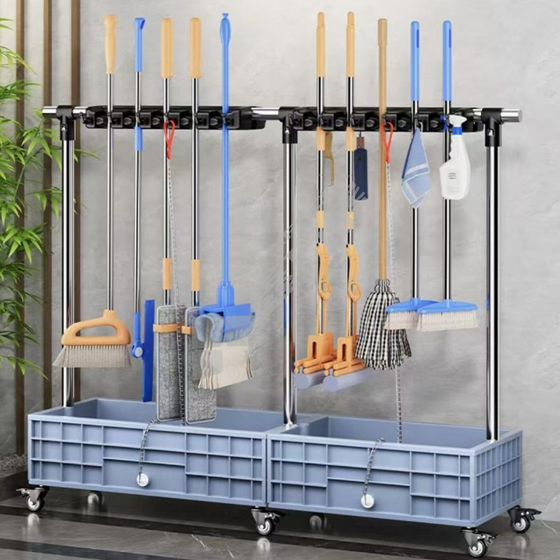 国产优品 移动拖把清洁架 8拖10钩/68*40*100cm/20kg/单层