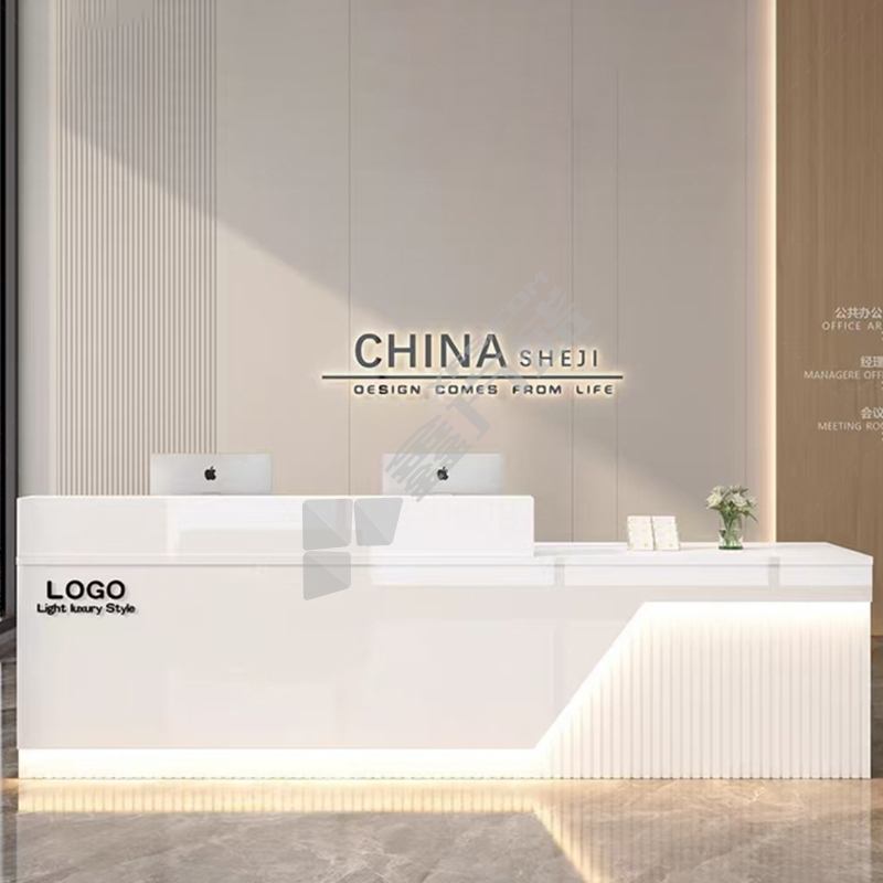 右高接待台 240*60*100cm/白色