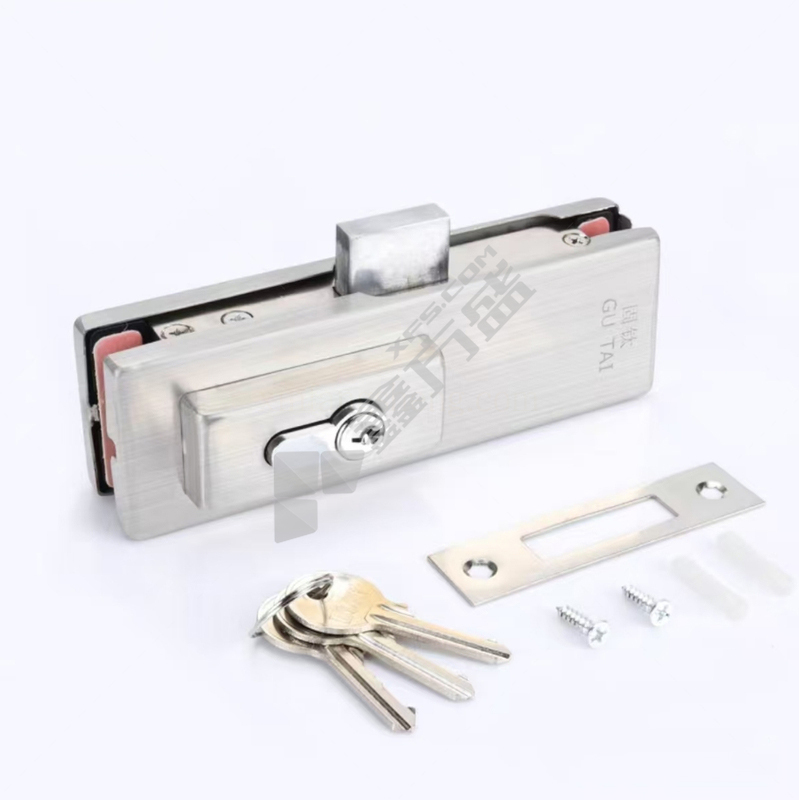 固钛 玻璃门地插锁 163mm