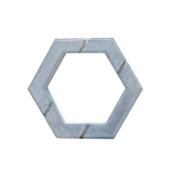 六角形实心砖 20*10*40cm/白灰色