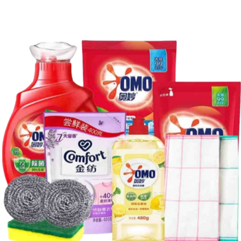 奥妙 洗衣液1洗衣粉1补充装1洗洁灵1柔顺剂1百洁布2钢丝球2海绵1 家清套装 洗衣液1kg洗衣粉480g补充装300g洗洁灵480g柔顺剂400ml