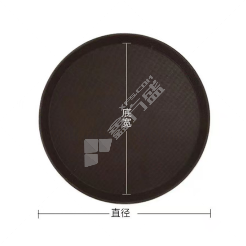 国产优品 圆形托盘 直径35cm/棕色