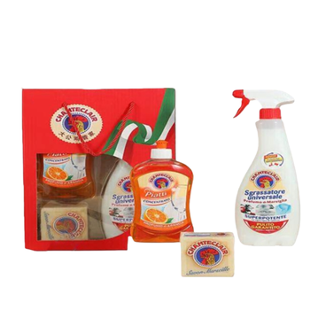 大公鸡 洗洁精版三件套礼盒 油污净600ml*洗洁精600ml*马赛皂300g