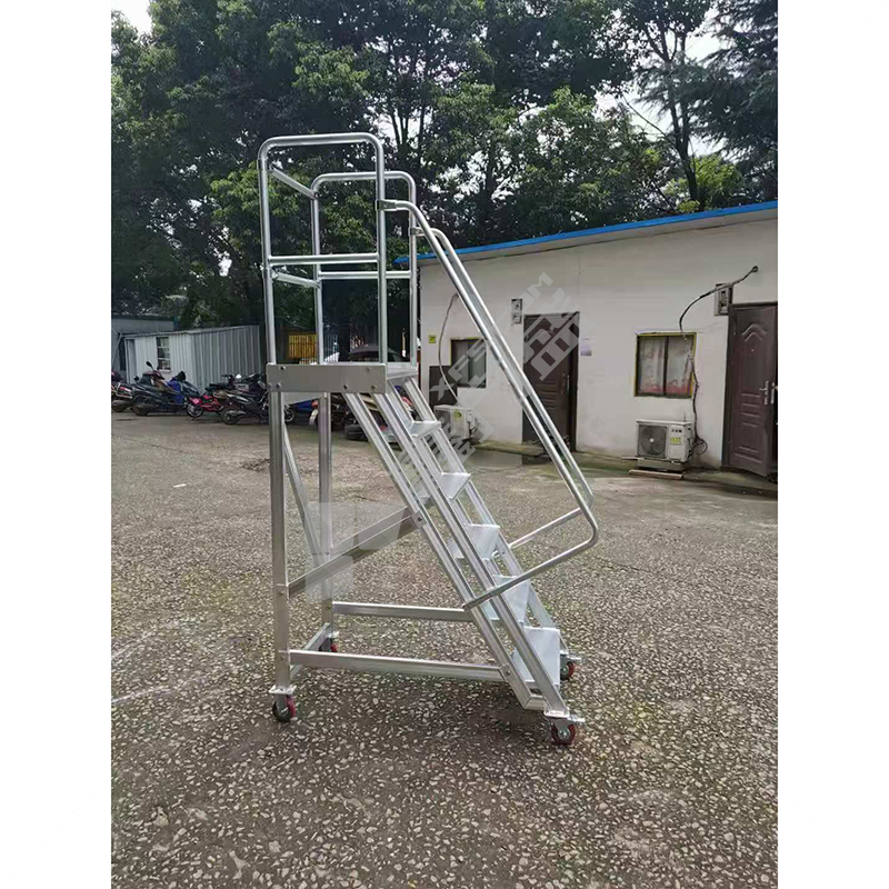 凌达 铝合金移动登高梯 材质:铝合金 承重200-300KG 平台高度1.5m 平台尺寸503×503mm