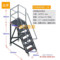 凌达 铝合金移动登高梯 材质:铝合金 承重200-300KG 平台高度1.5m 平台尺寸503×503mm