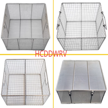 HCDDWRV 超声波不锈钢网筐 304不锈钢长60cm宽40cm高30cm，网孔1cm孔