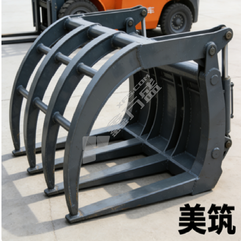 美筑 定制叉车铲斗 定制 材质Q235 长2000 宽1500 高800 底板厚8、边厚6 底部叉口10*15 手动链条翻斗功能/