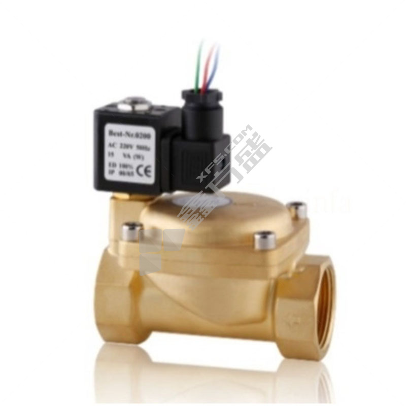 神州 220V先导式液用常闭电磁阀 DN25/PN16