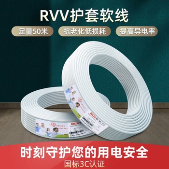 德力西电气 电缆电线 RVV （DL16011B201）3F 2芯2.5平方 50米/卷 卷
