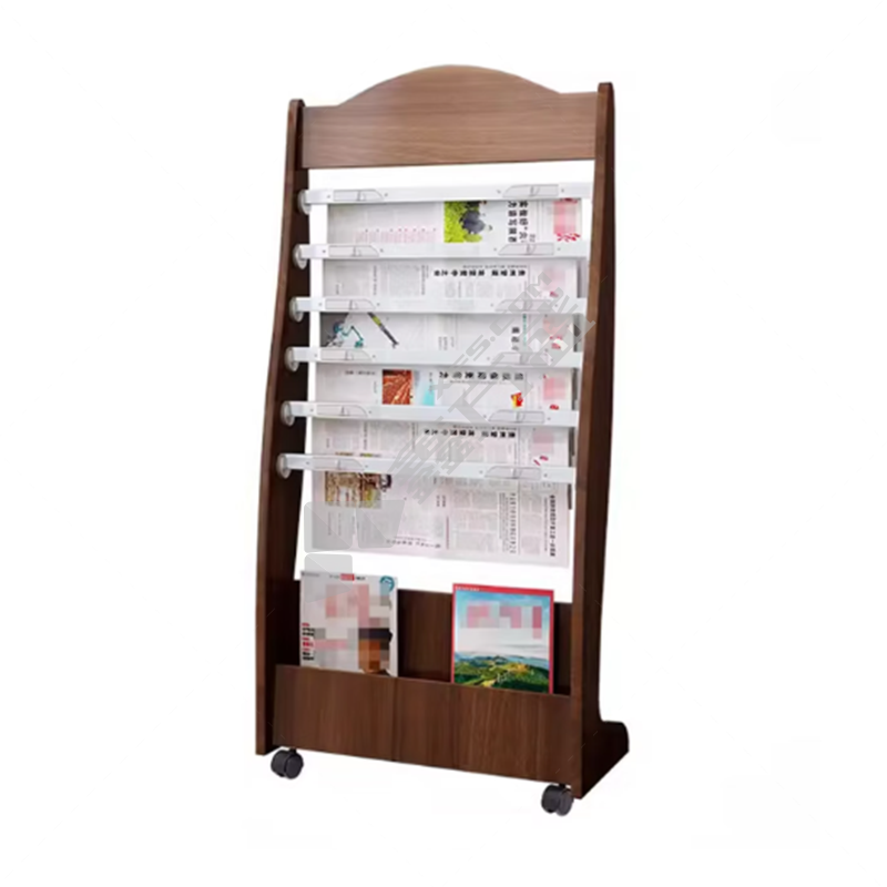 臻远 期刊架 ZY5052277 木质期刊架 62*27*110cm（单位：个）胡桃色