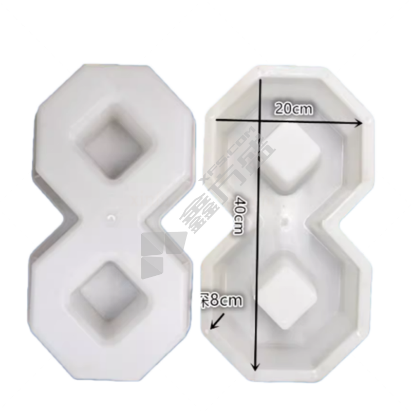 国产优品 地面砖塑料模具盒 40*20*8mm/白色