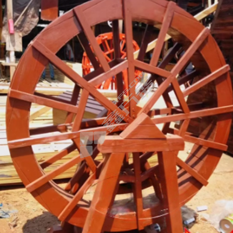 国产优品 防腐木水车风水轮 1.5m