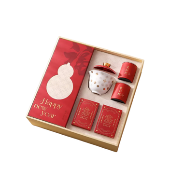 国产优品 商务伴手礼定制logo 新年大礼包+新春盖碗茶*大红袍*新春掼蛋