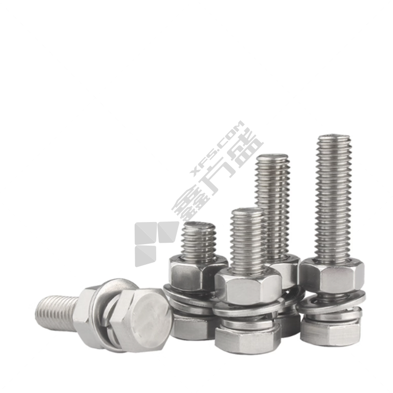 金超 304不锈钢 外六角螺栓含螺母平垫 M10*30mm